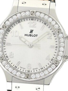 HUBLOT Big Bang Monochrome Steel Diamond Bezel Silver Dial Quartz Ladies_909120
